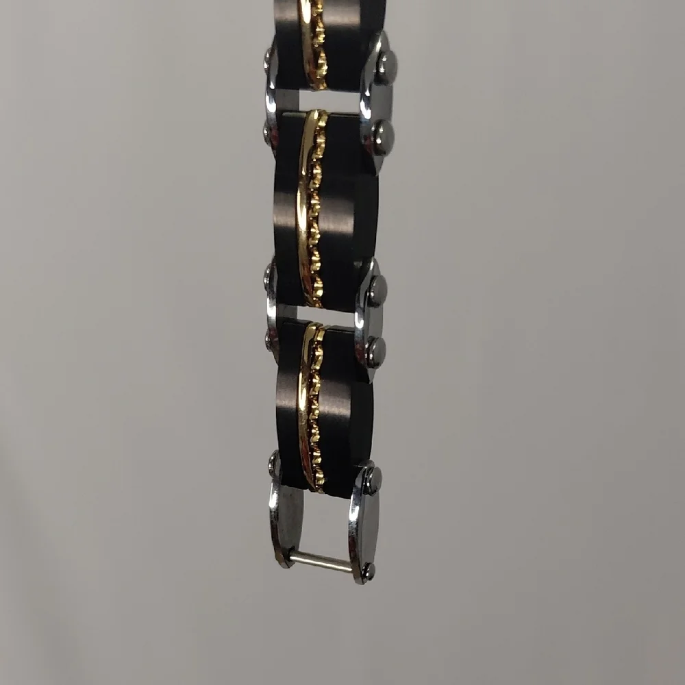 Black and Gold Chain Bracelet